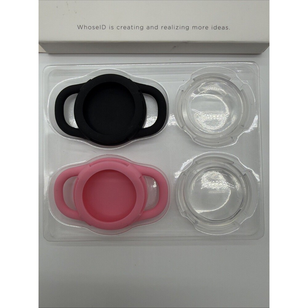 2 Pack Silicone Holder for Tile Sticker 2024 Dog Collar, 1 black,1 pink